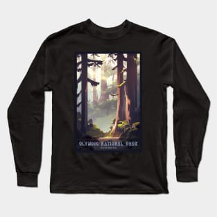 Olympic National Park Travel Poster Long Sleeve T-Shirt